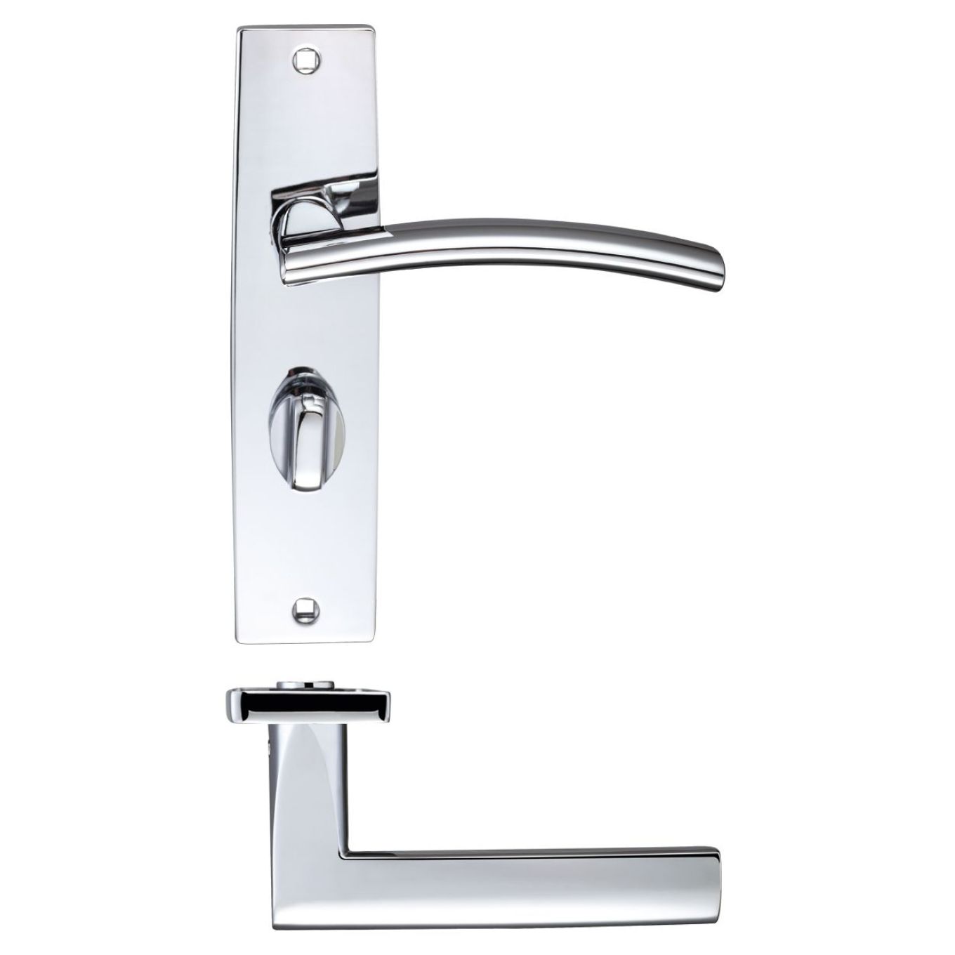 Polished Chrome Amalfi Lever on Bathroom Backplate