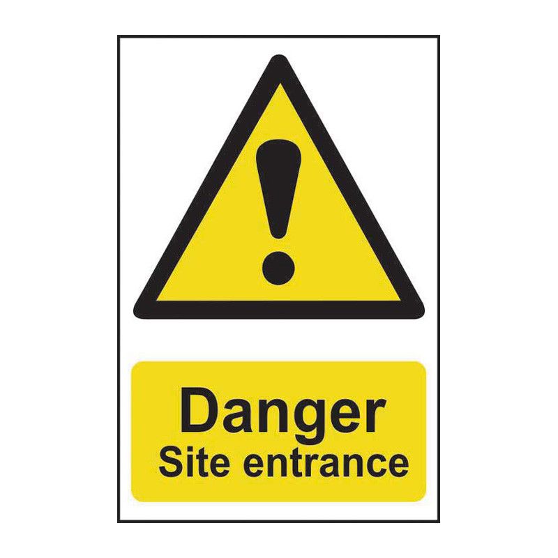 Safety Sign 4102 Non Adhesive 'Danger Site entrance' - 400 x 600mm
