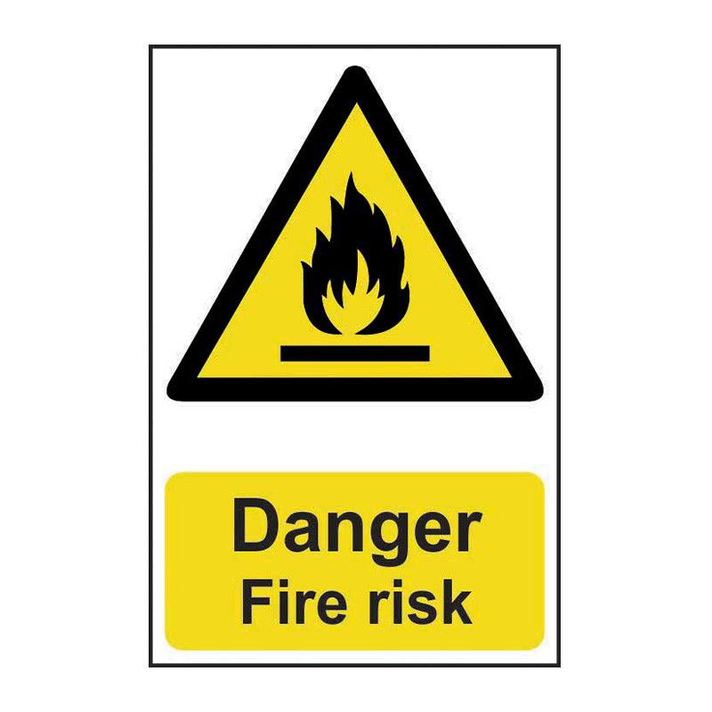 Safety Sign 0900 'Danger Fire risk' - 200 x 300mm