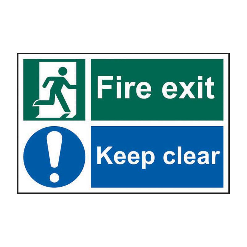 Safety Sign 1540 'Fire exit Keep clear' - 300 x 200mm