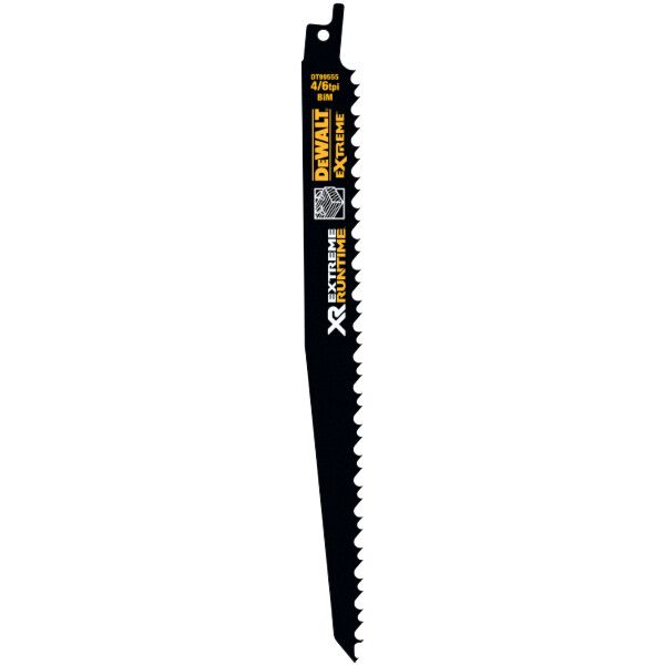 DewaltEXTREME RUNTIME 230mm 4/6 TPI (Wood) Reciprocating Blade (Pack of 5)