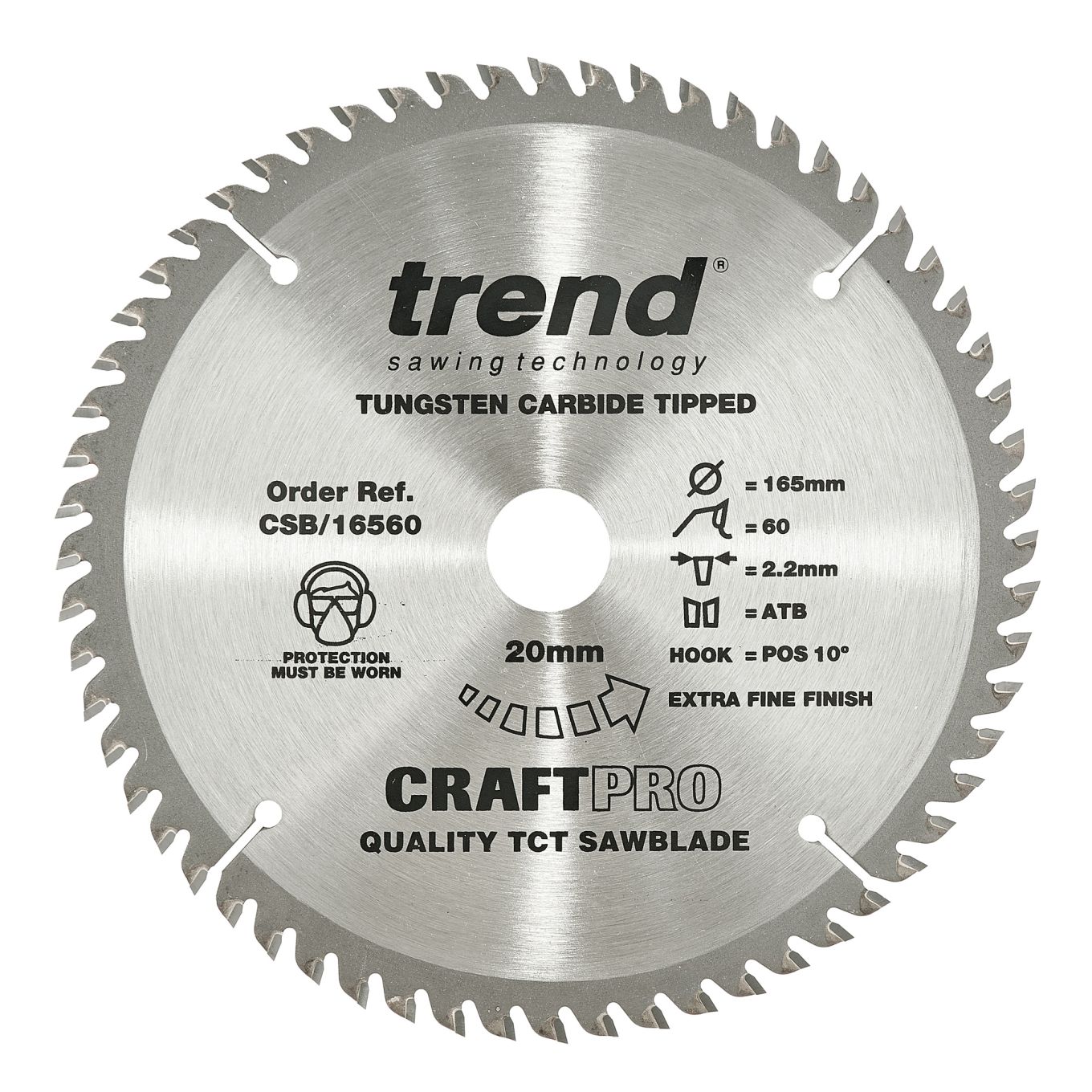 Trend CSB/16560 Trend Wood Circular Saw Blade 165mm x 20mm x 60T