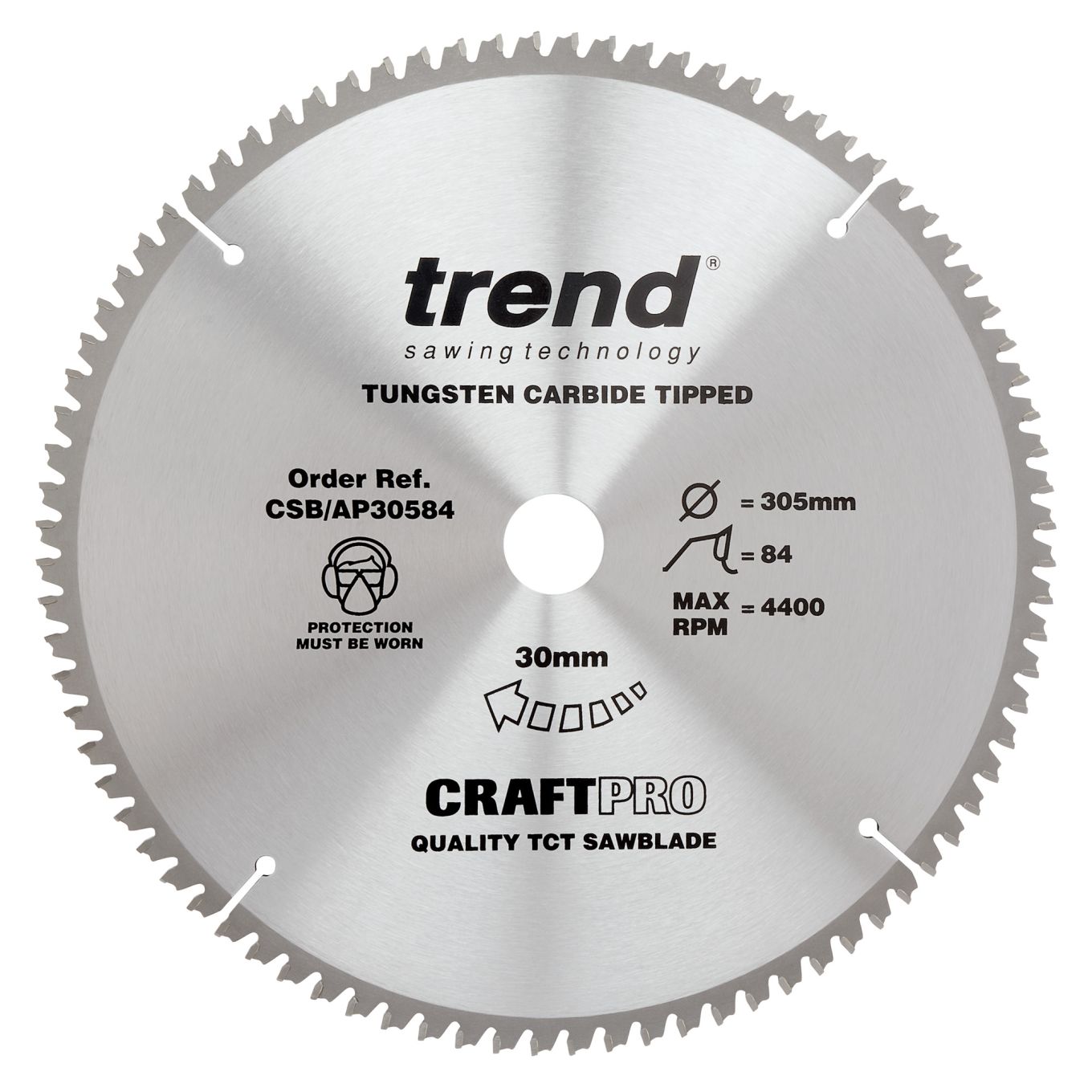 Trend CSB/AP30584 Trend Aluminium/Plastic Circular Saw Blade 305mm x 30mm x 84T