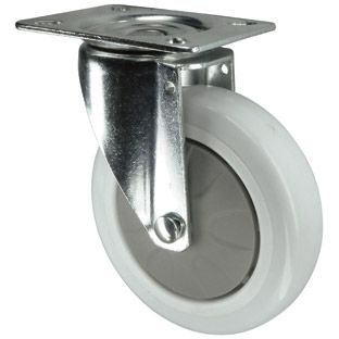 100mm Swivel White Nylon Plate Castor 150kg Load
