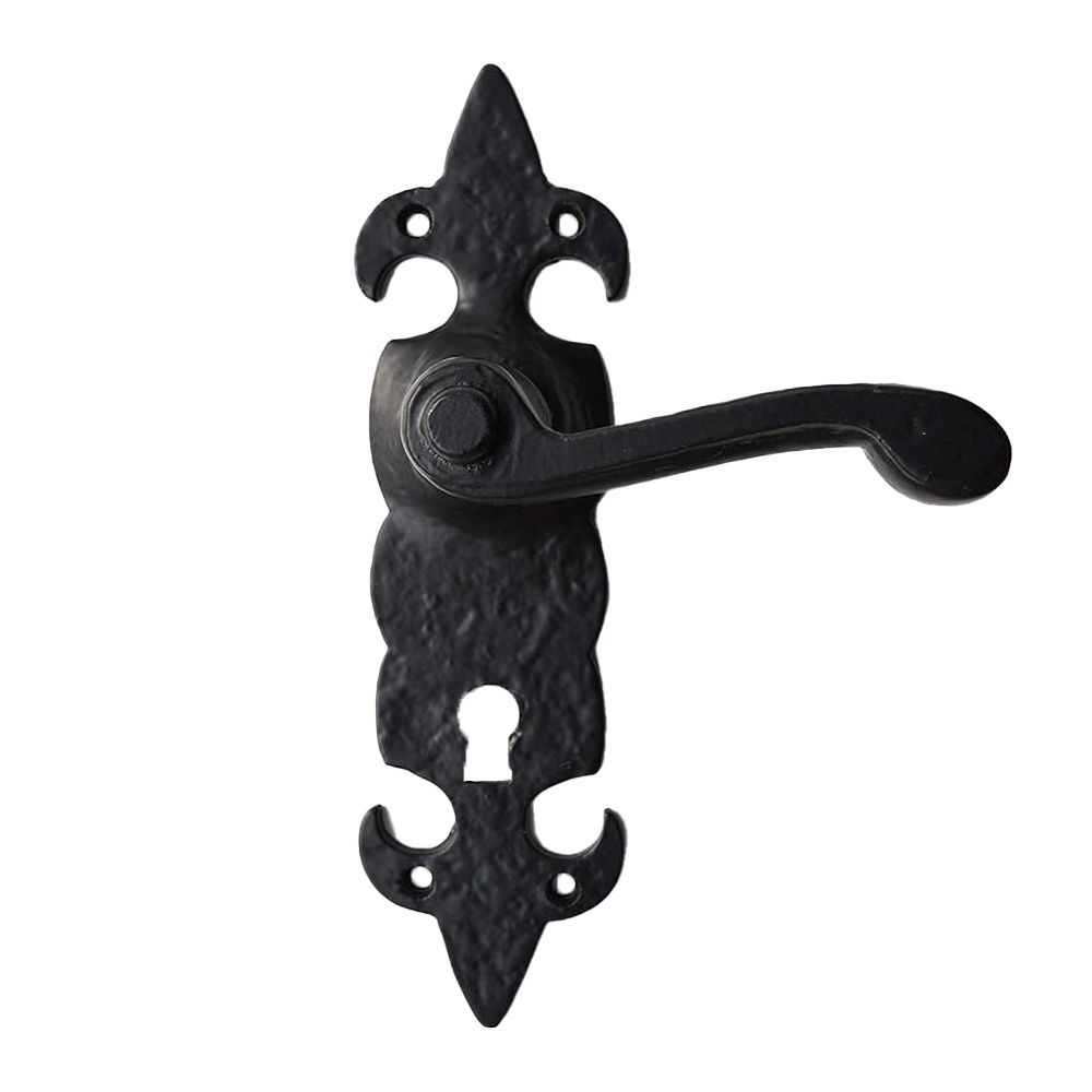 Black Antique Fleur de Leys / Ornate Lock Furniture - KX906