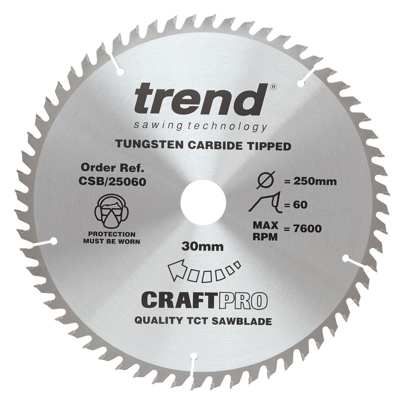 Trend CSB/25060 Trend Wood Circular Saw Blade 250mm x 30mm x 60T