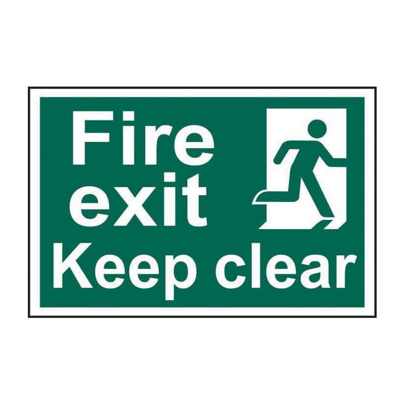 Safety Sign 1513 'Fire exit Keep clear' - 300 x 200mm