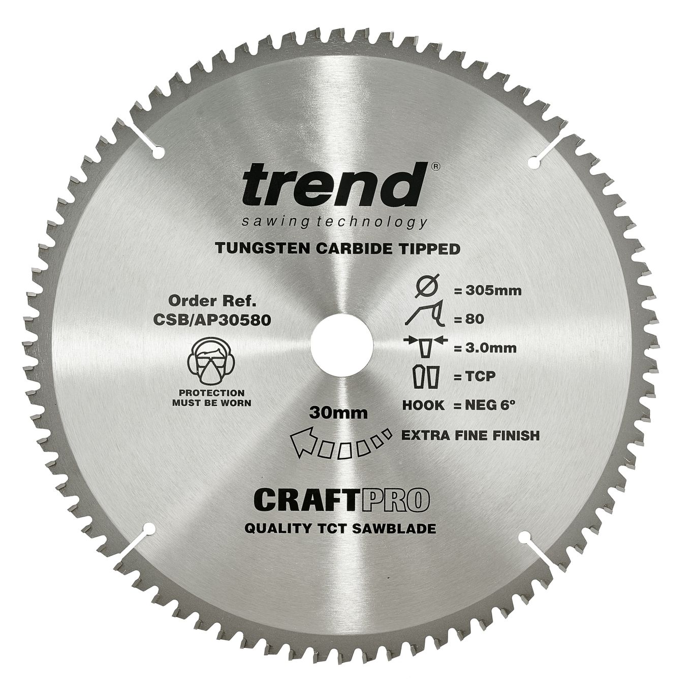 Trend CSB/AP30580 Trend Aluminium/Plastic Circular Saw Blade 305mm x 30mm x 80T
