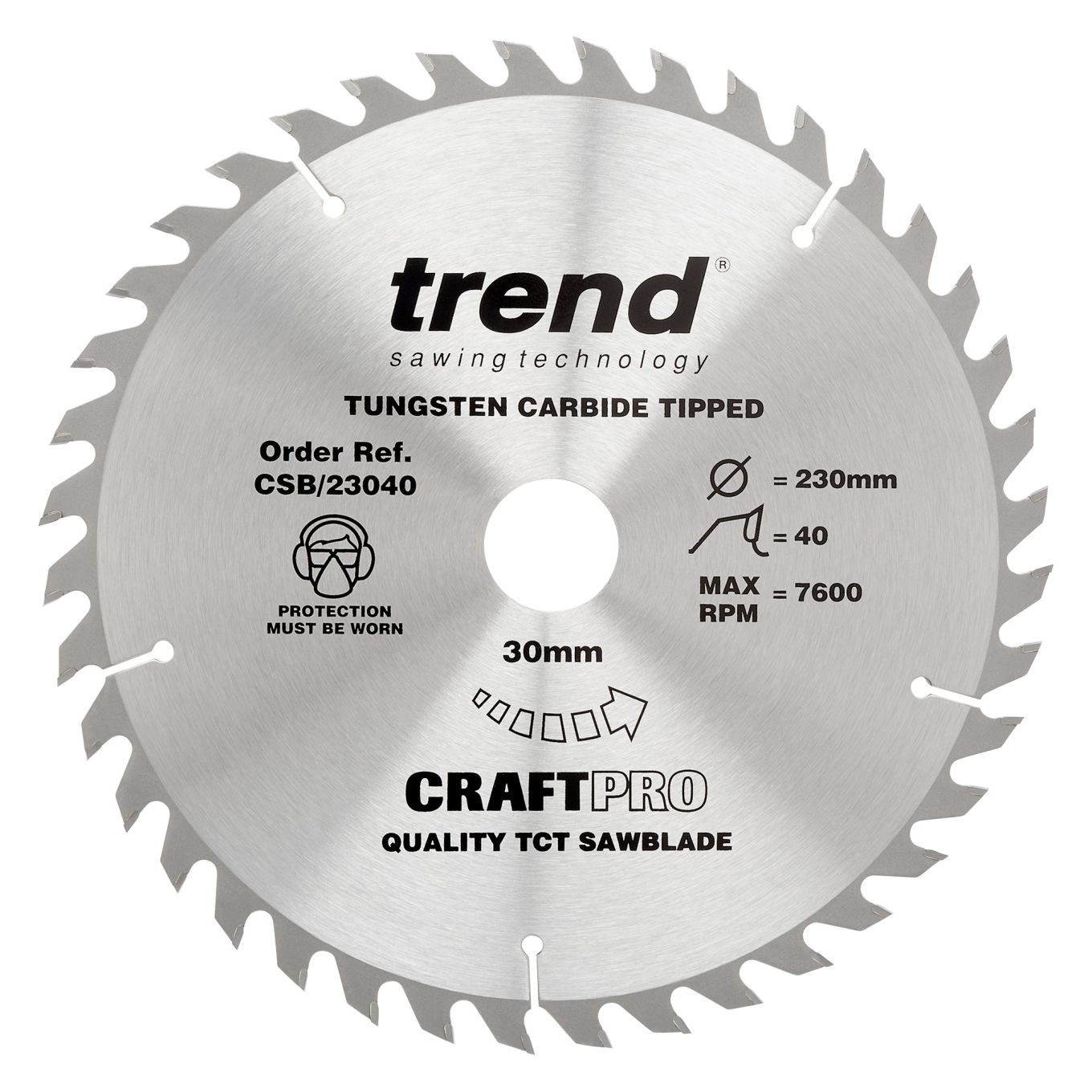 Trend CSB/23040 Trend Wood Circular Saw Blade 230mm x 30mm x 40T