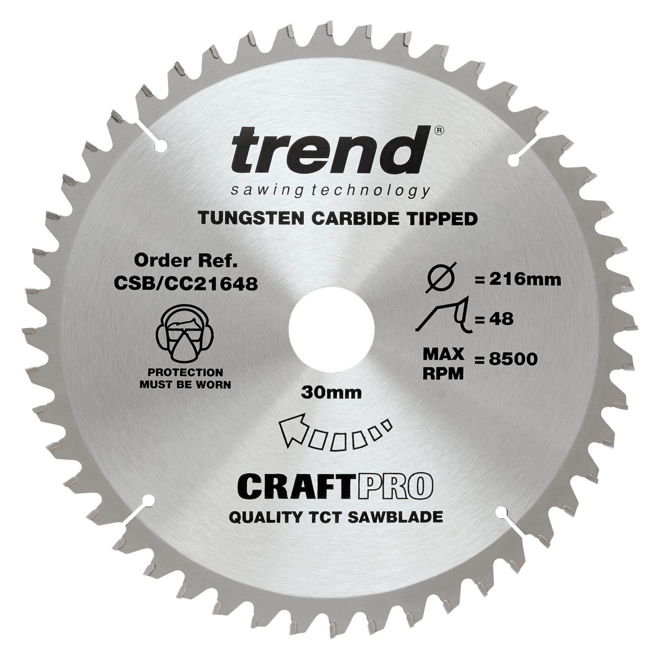 Trend CSB/CC21648 Trend Wood Mitre Saw Blade 216mm x 30mm x 48T