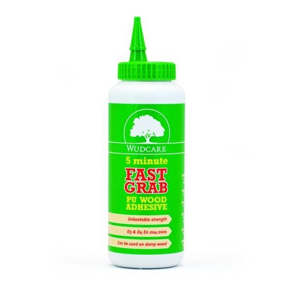 Wudcare 5 Minute Fast Grab PU Wood Adhesive - 500ml