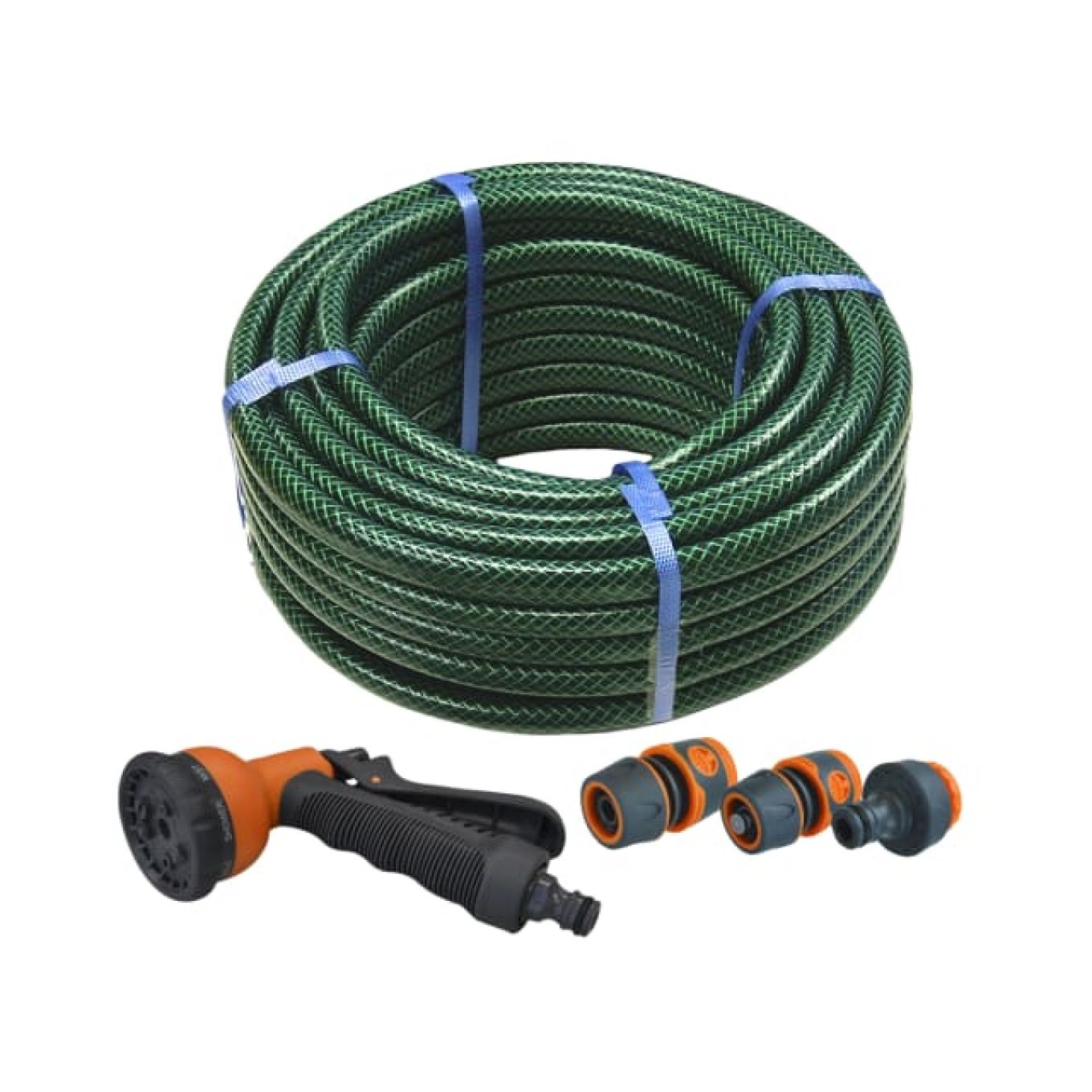 Faithfull PVC Reinforced Hose 30m Fittings & Spray Gun