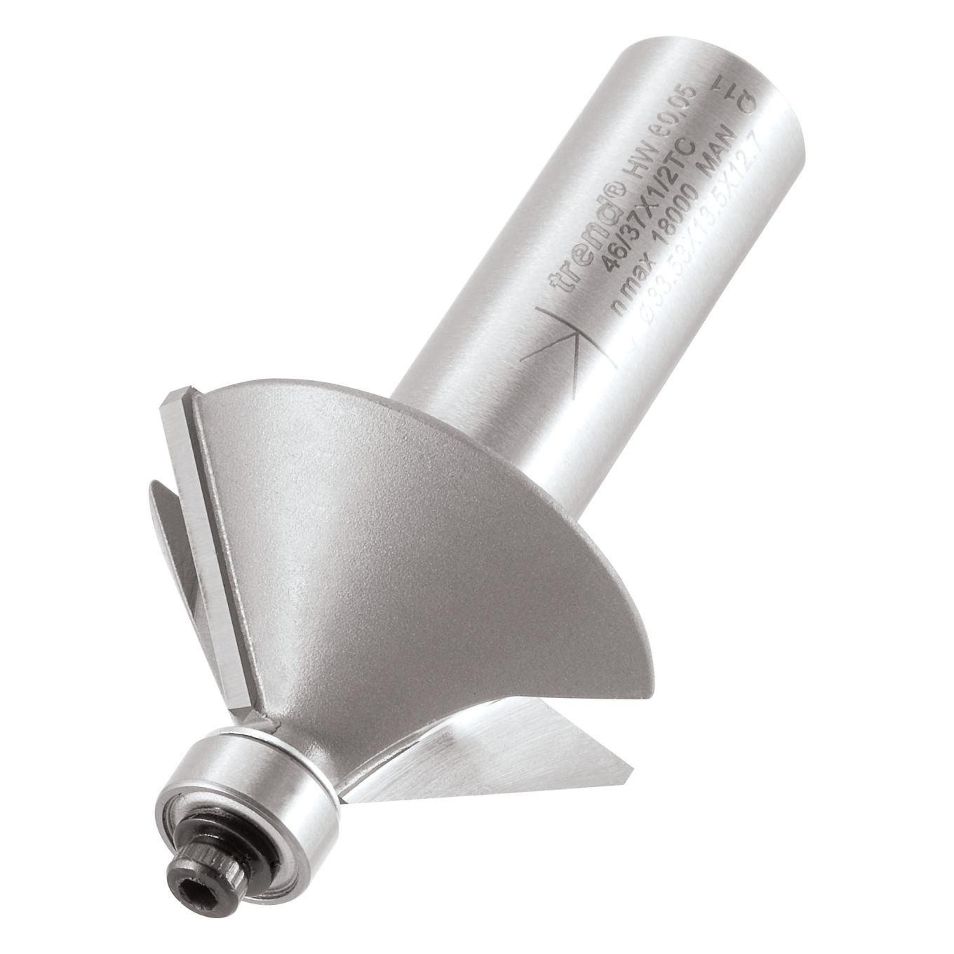 Trend 46/37X1/2TC Bearing guided chamfer cutter 45 degrees