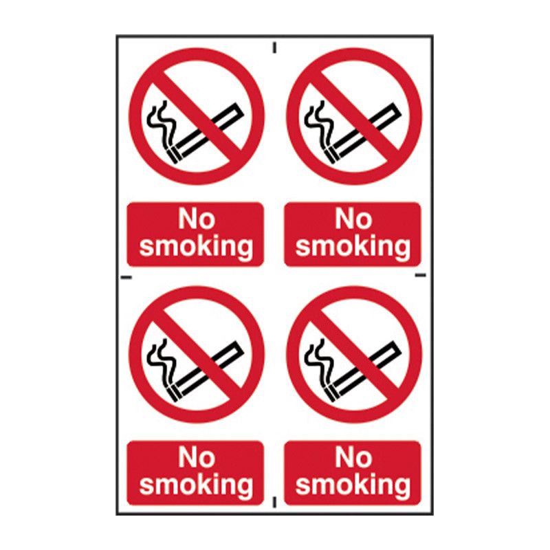 Safety Sign 0552 'No Smoking' - 200 x 300mm (Pack of 4)