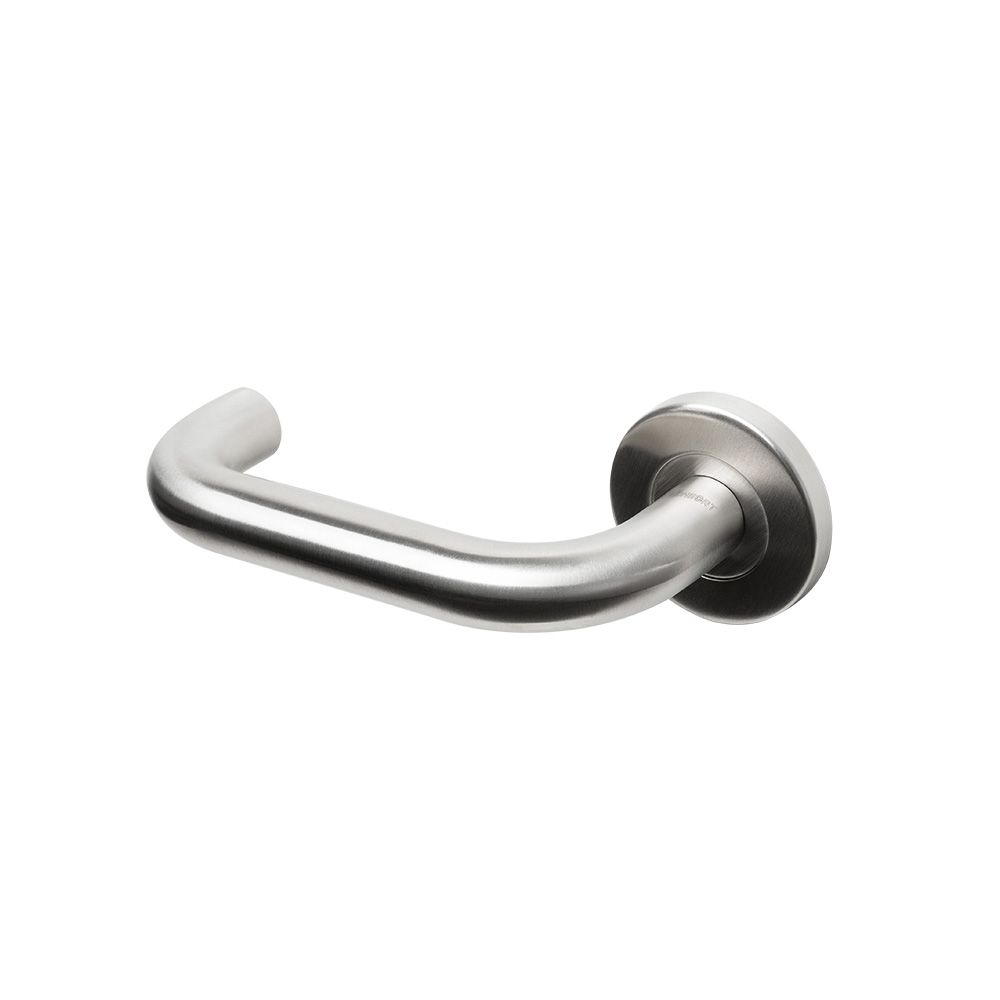 Consort Lever On Rose, Satin Stainless Steel