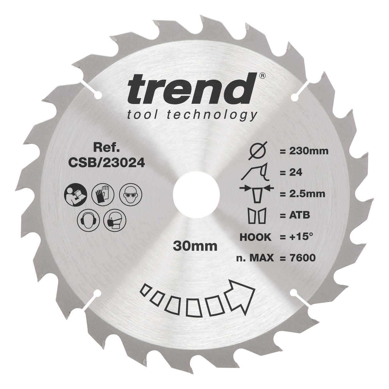 Trend CSB/23024 Trend Wood Circular Saw Blade 230mm x 30mm x 24T