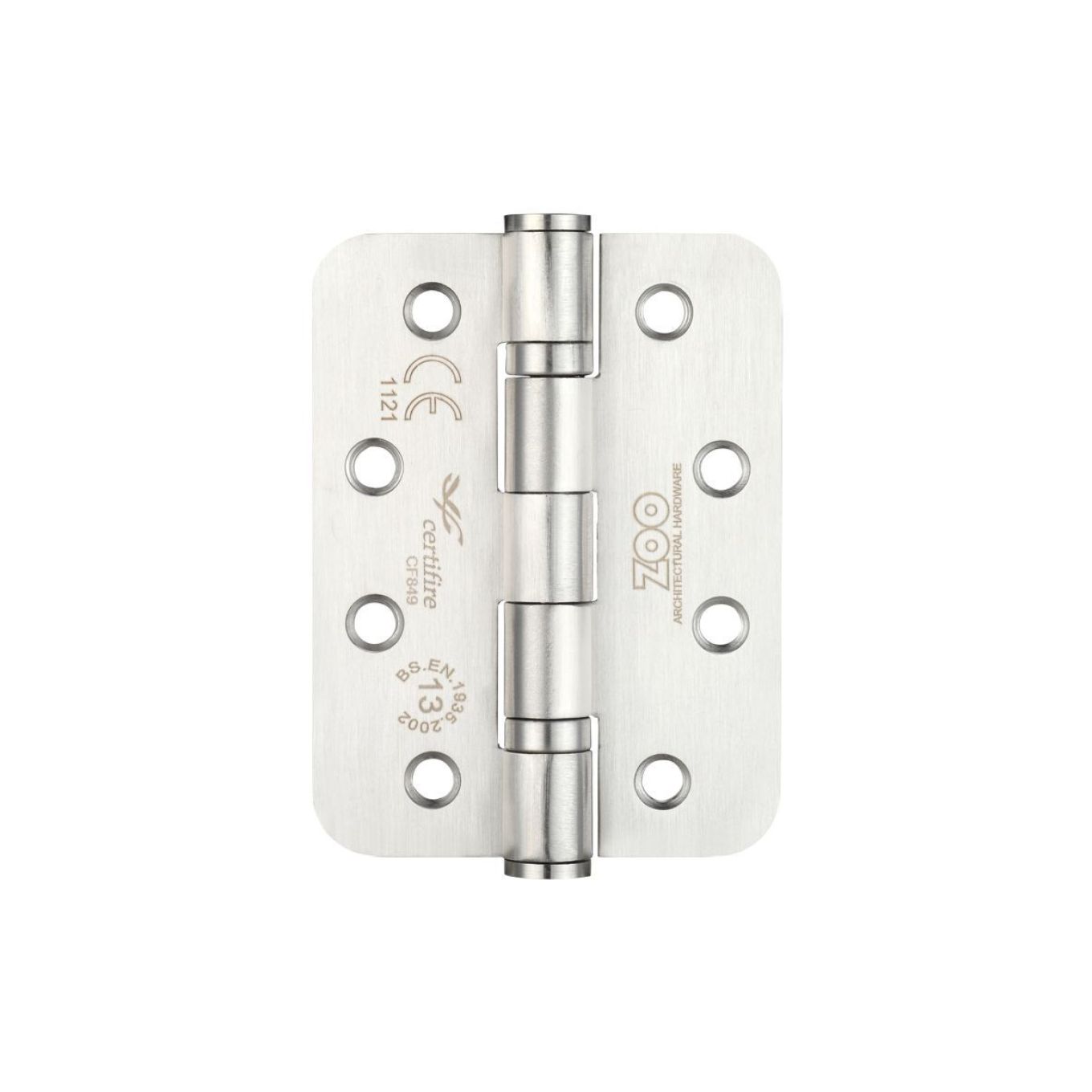 Zoo Hardware Stainless Steel Radius Grade 13 Ball Bearing Butt Hinge 4" x 3"