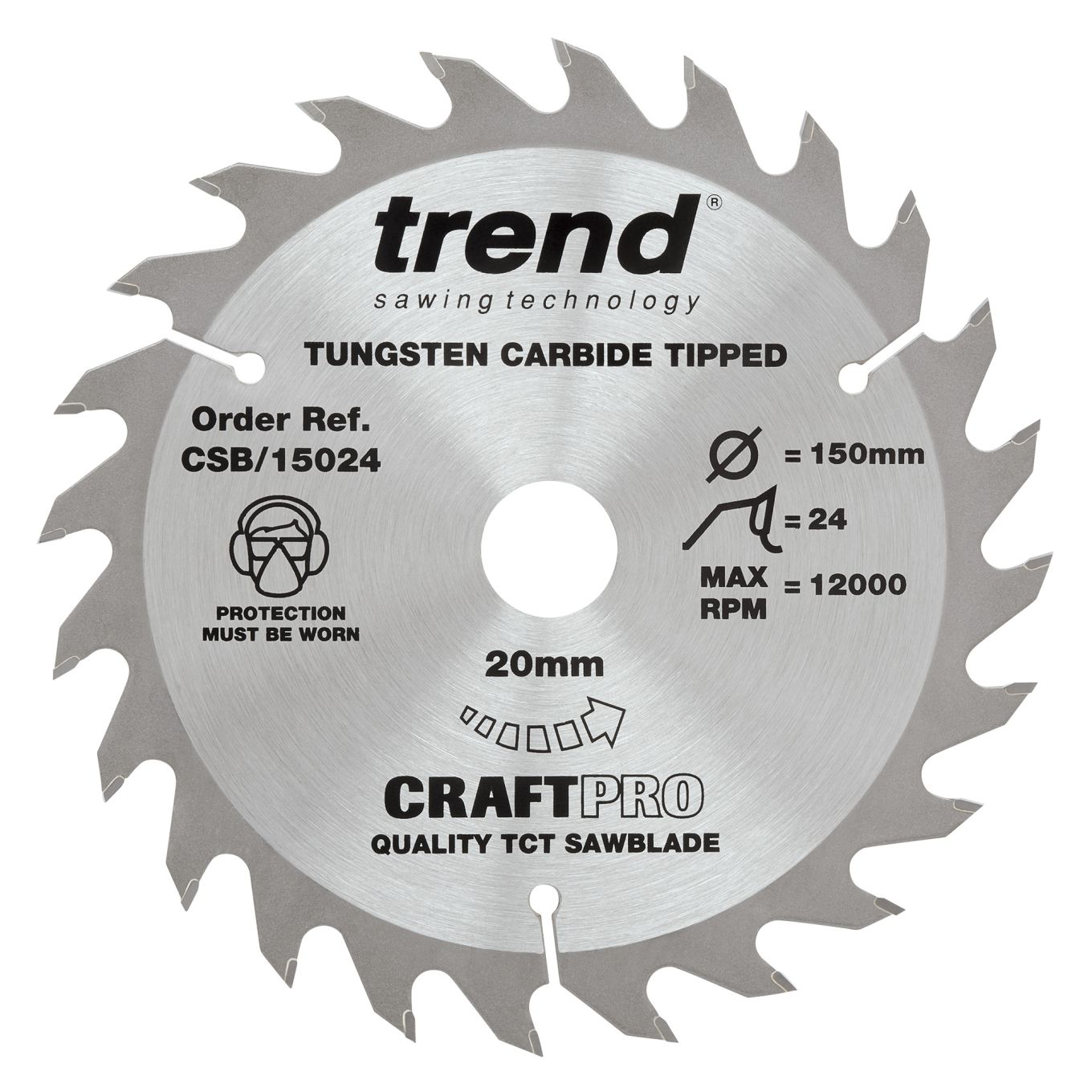 Trend CSB/15024 Trend Wood Circular Saw Blade 150mm x 20mm x 24T
