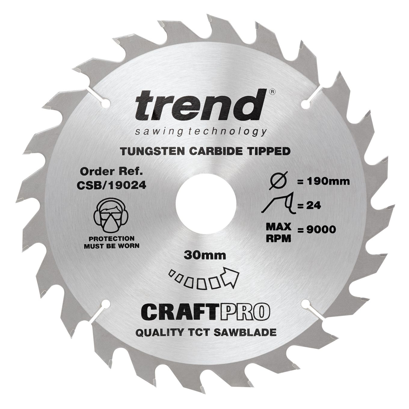 Trend CSB/19024 Trend Wood Circular Saw Blade 190mm x 30mm x 24T
