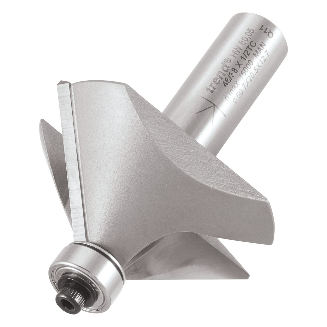Trend 46/38X1/2TC Bearing guided chamfer cutter 45 degrees