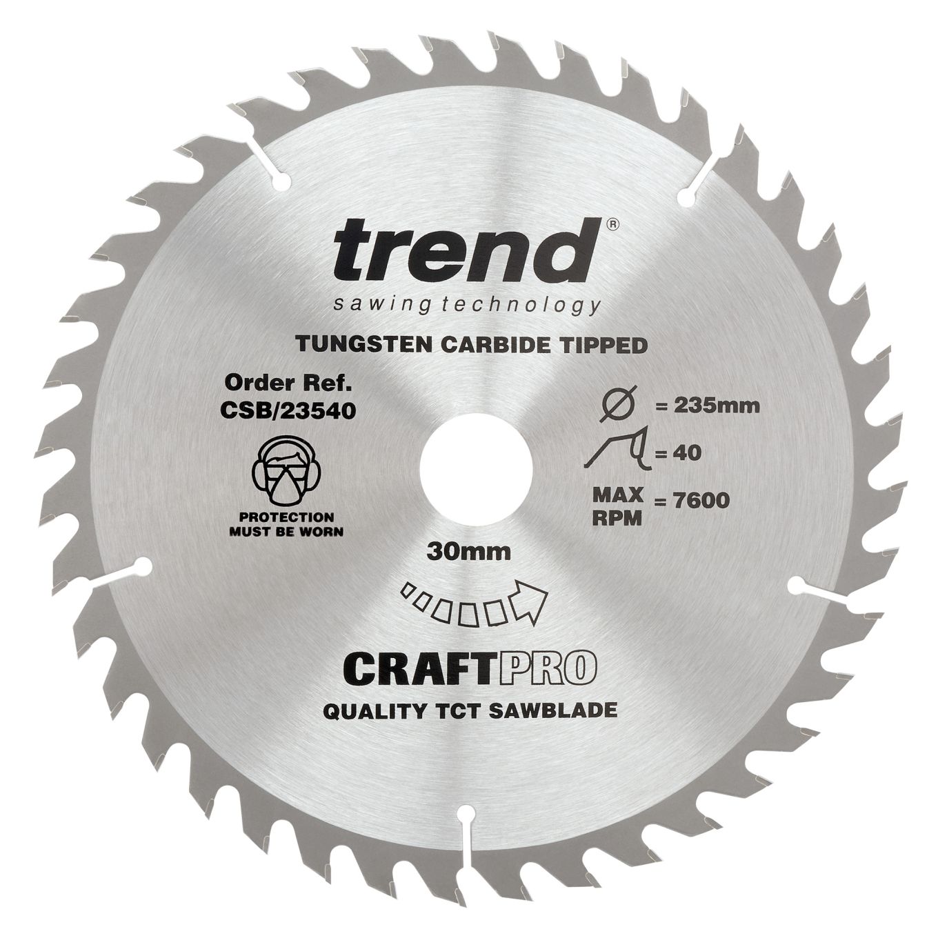 Trend CSB/23540 Trend Wood Circular Saw Blade 235mm x 30mm x 40T