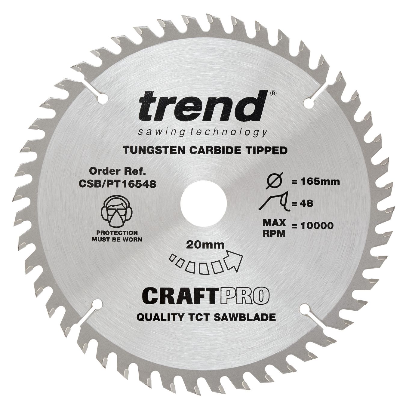 Trend CSB/PT16548 Trend Laminate/HPL Circular Saw Blade 165mm x 20mm x 48T
