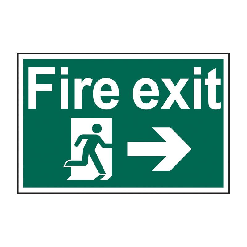Safety Sign 4200 Recyclable 'Fire exit' running man arrow right - 600 x 400mm