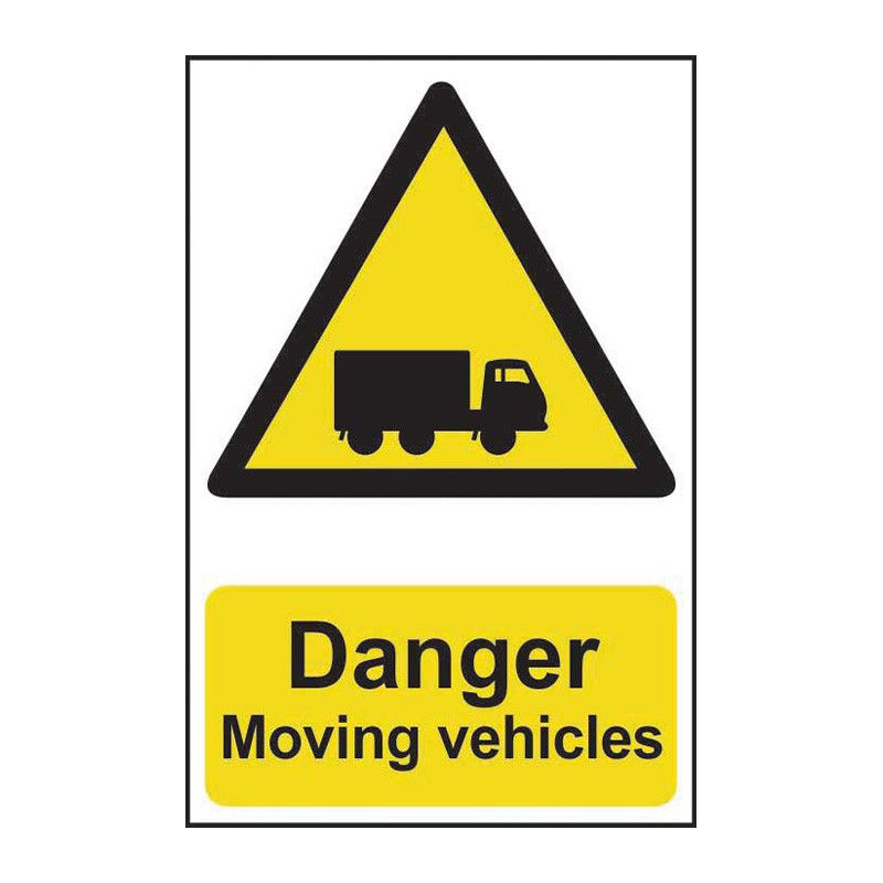 Safety Sign 4100 Non Adheisve 'Danger Moving vehicles' - 400 x 600mm