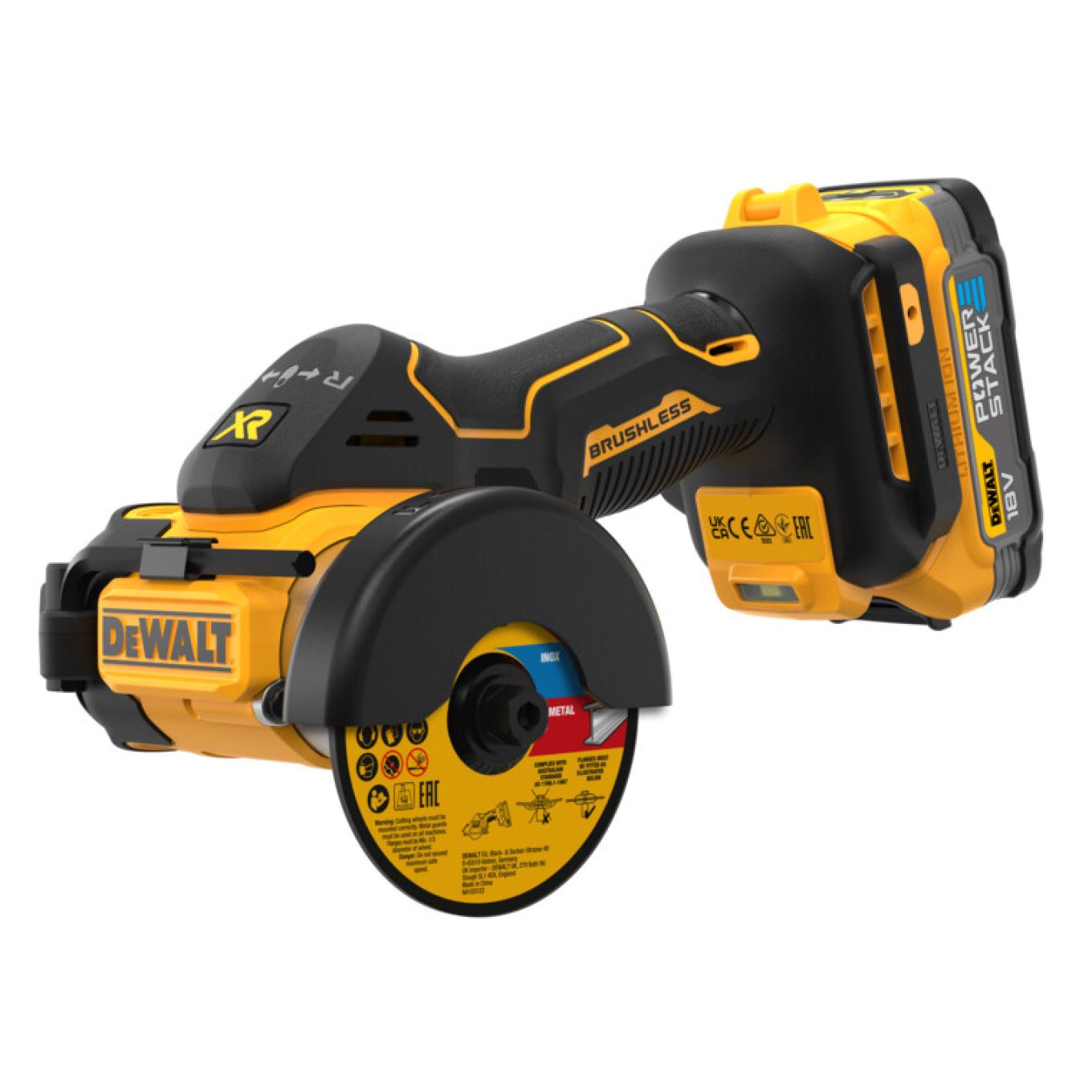 Dewalt 18V XR Brushless 76mm Cut-Off Tool - 2 x POWERSTACK 1.7Ah