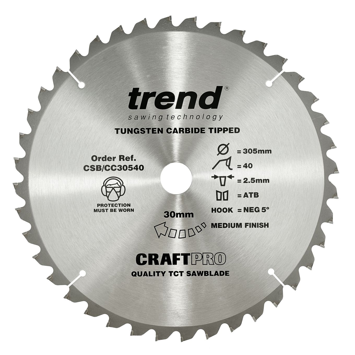 Trend CSB/CC30540 Trend Wood Mitre Saw Blade 305mm x 30mm x 40T