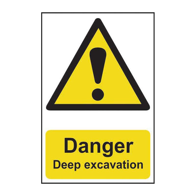 Safety Sign 4103 Non Adhesive 'Danger Deep excavation' - 400 x 600mm