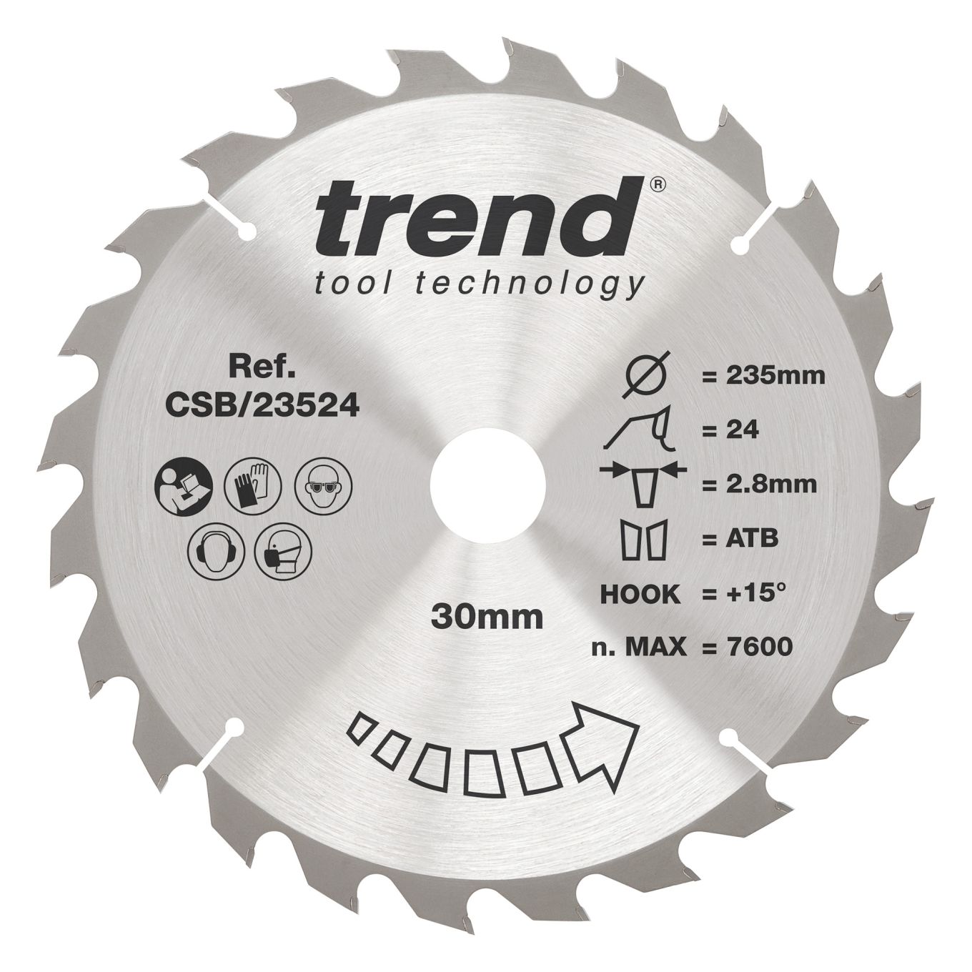 Trend CSB/23524 Trend Wood Circular Saw Blade 235mm x 30mm x 24T
