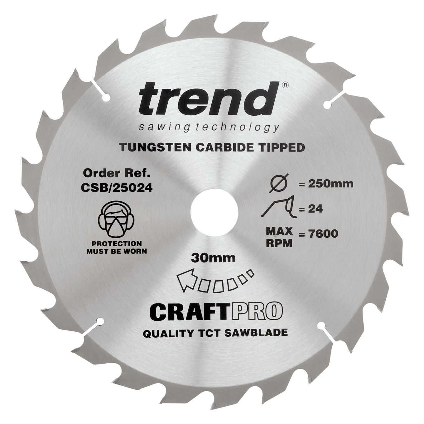 Trend CSB/25024 Trend Wood Circular Saw Blade 250mm x 30mm x 24T