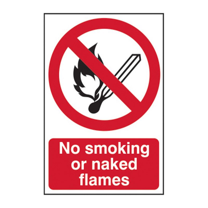 Safety Sign 0555 'No smoking or naked flames' - 200 x 300mm